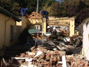 The left wing has been demolished.