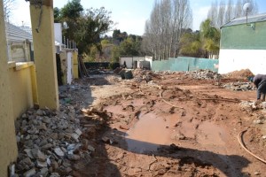 View from street to park