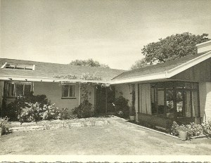 Front Garden.  Cutaway roof section to allow light into the passage.