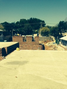 Looking South towards the cottage.  Photo taken from what will be the 3rd upstairs bedroom in the house.