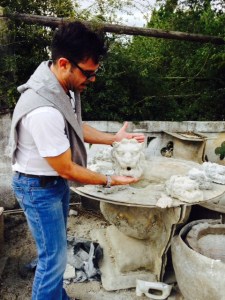 Bernard with lion giving an idea of its size.