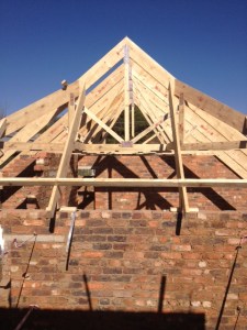 View of trusses from the south.