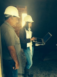 Adri and Caspar confirming measurements.