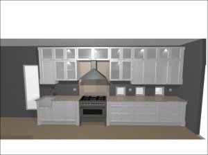 East wall of the kitchen.