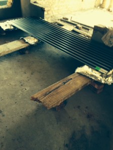 Roof Sheeting being stored.