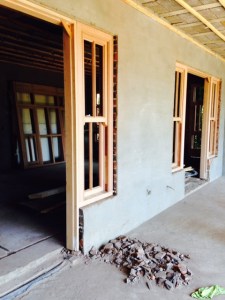Living room door frames in place.