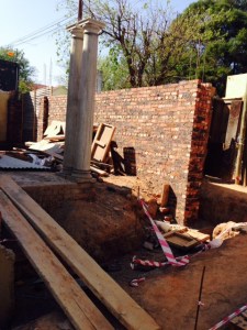 View of street boundary wall from the inside.