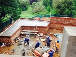 Throwing concrete slab on 'underground' room.
