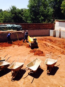 Compacting the front (north) garden.