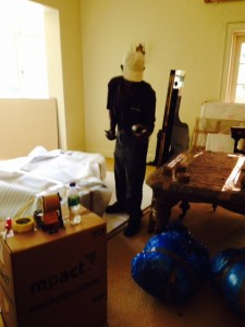 As it became...  Special packaging was constructed around the piano to move and store it.