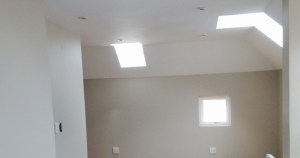 2nd skylight on the left installed and small west facing window.