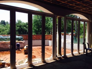 The Patio Stacking Doors in place.