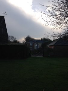 Weathervane from a distance on Suffolk farm.
