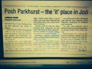 Article in a Neighbourhood Newspaper.