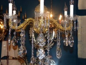 Beautiful French Antique chandelier at Delos.   But not right for me.