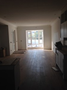 Taken from the kitchen (90% complete) towards the bay window.