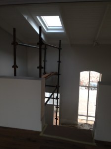 The stairwell does not look ready for moving men.