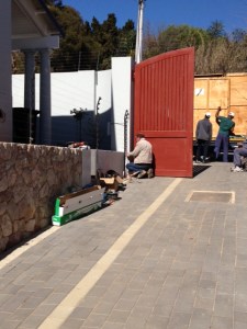 Competing with the electric gate motor man.