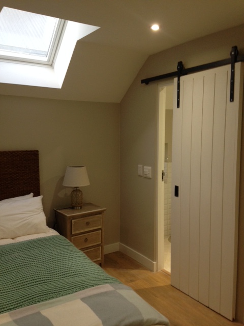 Barn sliding door in guest suite